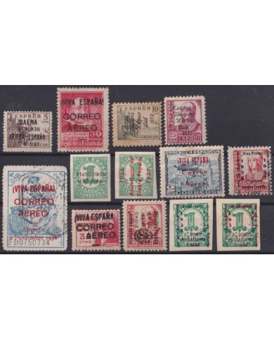 F-EX37785 SPAIN ESPAÑA 1936 CIVIL WAR PATRIOTIC OVERPRINT CADIZ HUESCA.