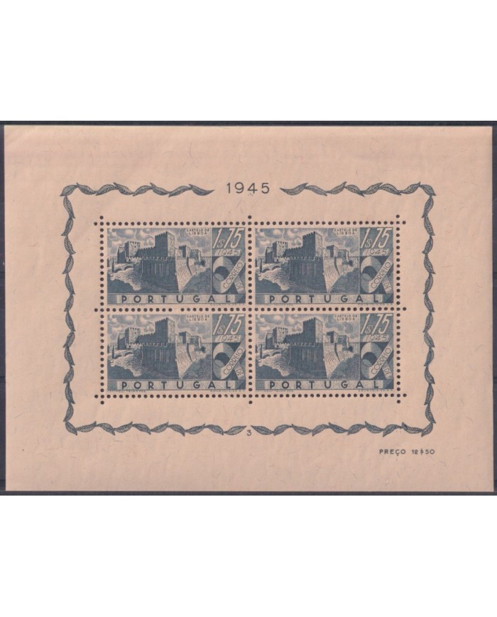 F-EX44008 PORTUGAL MNH 1945 LISBOA CASTLE. CAT. 175$.