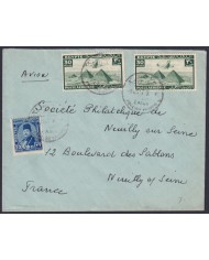 F-EX45319 EGYPT AIR MAIL EL CAIRO COVER TO ENGLAND PYRAMID CANCEL.