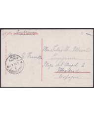 F-EX45323 EGYPT 1911 POSTCARD ALEXANDRIE ARCHEOLOGY KARNAK TEMPLE TO SPAIN.
