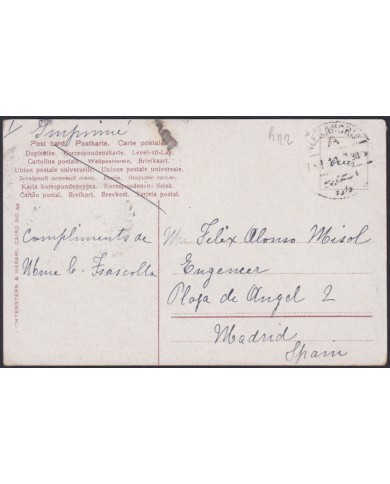 F-EX45329 EGYPT 1911 POSTCARD MOUSSIN CALLING THE PLAYERS TO SPAIN.