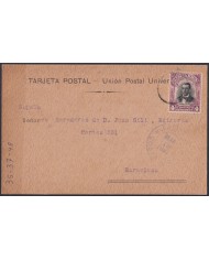 F-EX48633 COSTA RICA 1901 BOOK LIBRARY SPECIAL CARD TO BARCELONA, SPAIN.