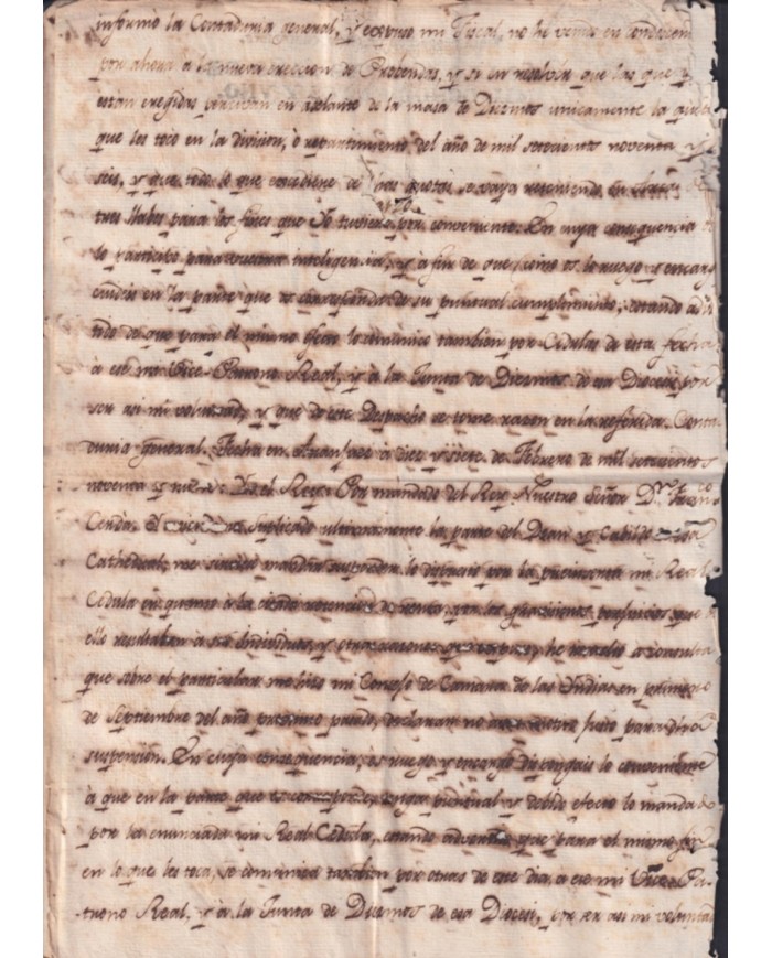 E6522 SPAIN 1801 SIGNED DOCS KING CARLOS IV TO HAVANNA BISHOP CEDULA.