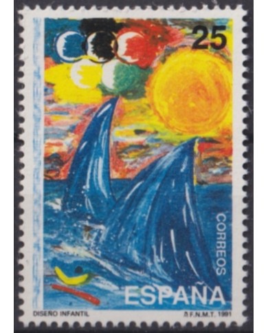 F-EX49438 ESPAÑA SPAIN MNH 1987 BARCELONA OLYMPIC GAMES CHILDREN DRAWIN.