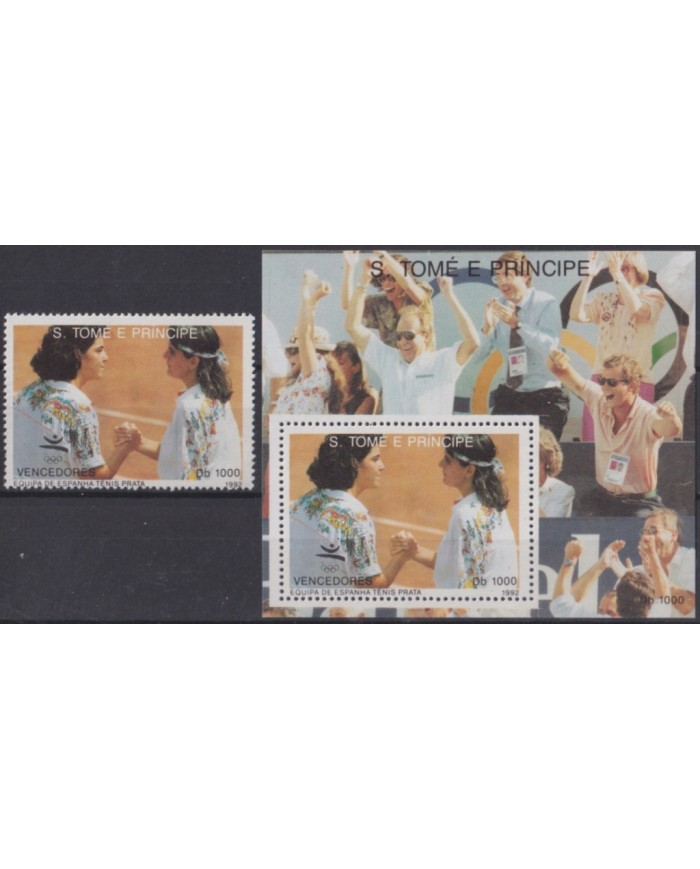 F-EX49443 SAO TOME I PRINCIPE MNH 1992 OLYMPIC GAMES BARCELONA TENNIS.