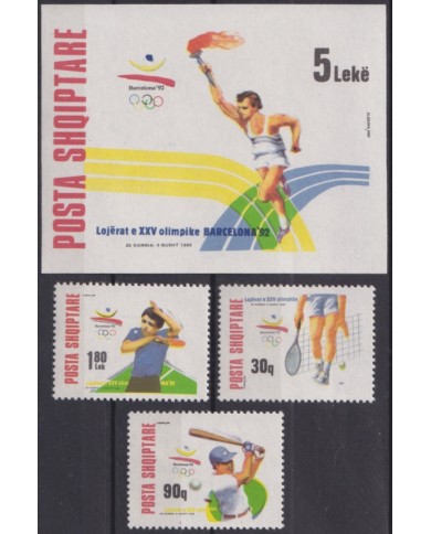 F-EX49445 ALBANIA MNH 1992 OLYMPIC GAMES BARCELONA BASEBALL ATHLETISM.