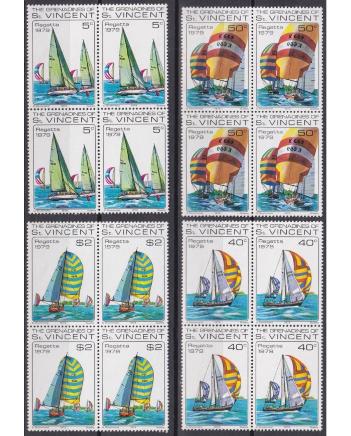 F-EX49457 GRENADINES & ST VINCENT MNH 1979 REGATTA SAILING SHIP BLOCK 4.