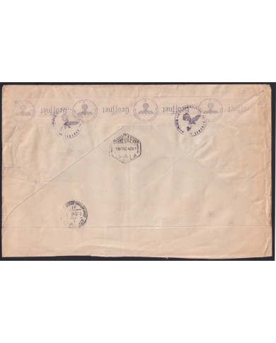 F-EX40084 SPAIN ESPAÑA 1940 WWII REGIST LA CIERVA TENERIFE TO GERMANY CENSORSHIP.