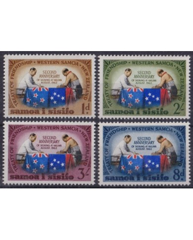 F-EX44197 SAMOA I SISIFO MNH 1964 FRIEDSHIP TREATY WITH NEW ZEALAND SECOND ANNIV.