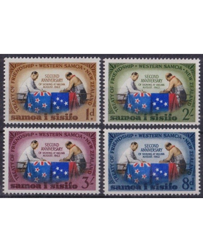F-EX44197 SAMOA I SISIFO MNH 1964 FRIEDSHIP TREATY WITH NEW ZEALAND SECOND ANNIV.