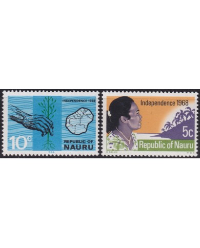 F-EX50021 NAURU MNH 1968 INDEPENDENCE MAP & WOMAN.