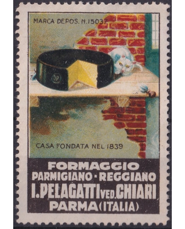 F-EX18034 ITALY CINDERELLA CIRCA 1930 CHEESE FORMAGGIO PELAGGATTI PARMA NO GUM