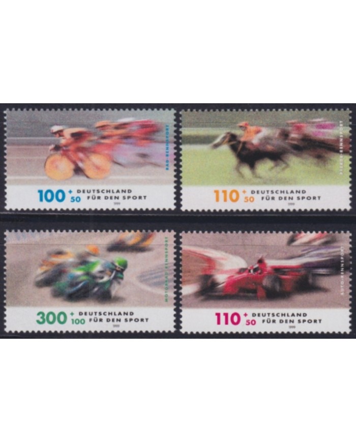 F-EX50164 GERMANY MNH 1999 SPORT MOTO GP CYCLING EQUESTRIAN FORMULA I.