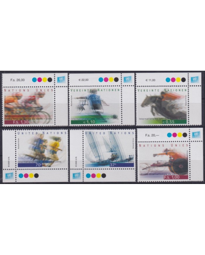 F-EX50161 UNITED NATIONS MNH 2005 SPORT YEAR CYCLING EQUESTRIAN PARALIMPIC.