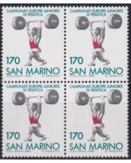 F-EX50160 SAN MARINO MNH 1980 EUROPEAN CHAMPIONSHIP OF WEIGHTLIFTING BLOCK4.
