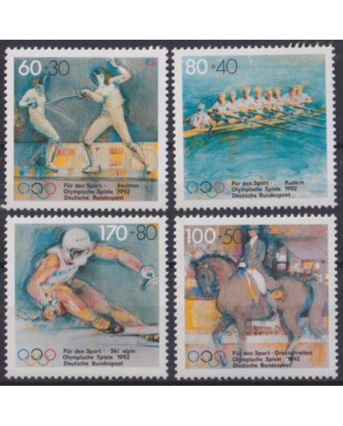 F-EX50195 GERMANY ALEMANIA MNH 1992 OLYMPIC GAMES BARCELONA FENCING SKI WINTER.