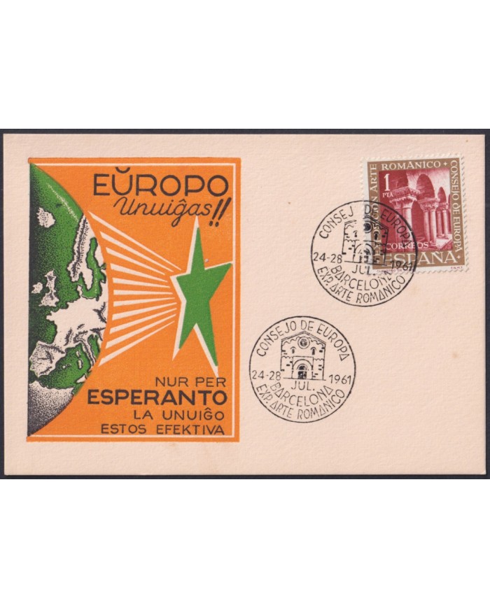 F-EX49706 ESPAÑA SPAIN 1961 ESPERANTO CONSEJO DE EUROPA.