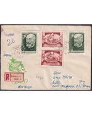 F-EX49714 HUNGARY 1957 REGISTERED ESPERANTO CENSORSHIP.