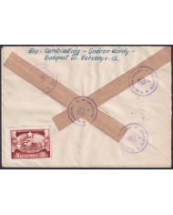 F-EX49714 HUNGARY 1957 REGISTERED ESPERANTO CENSORSHIP.