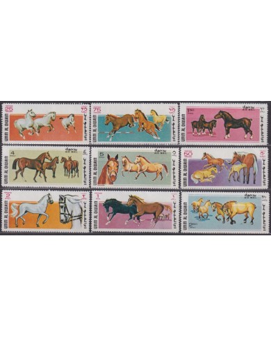 F-EX49311 SOUTH ARABIA UMN AL QIWAIN 1969 MNH HORCE EQUESTRIAN CABALLOS.