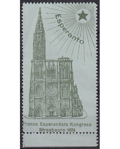 F-EX44847 FRANCE 1924 MNH CINDERELLA ESPERANTO STRASBOURG FRENCH CONGRESS