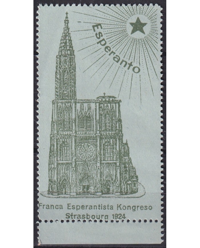 F-EX44847 FRANCE 1924 MNH CINDERELLA ESPERANTO STRASBOURG FRENCH CONGRESS