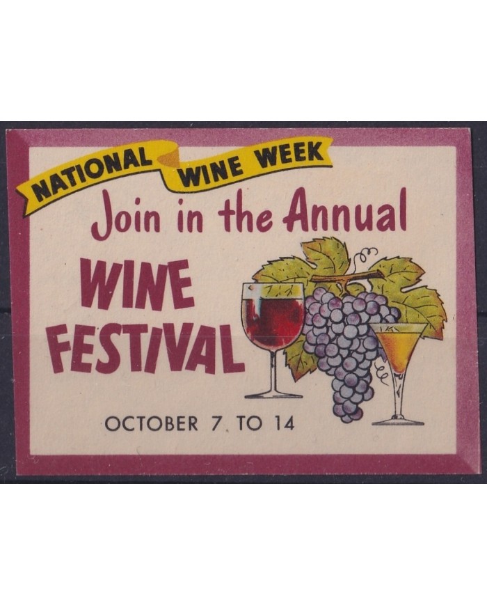 F-EX18018 US USA CINDERELLA MNH NATIONAL WINE WEEK CIRCA 1940 5.7x4.3mm.