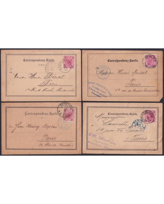 F-EX47767 AUSTRIA POSTAL HISTORY S.XIX 5 DIFFERENTS.