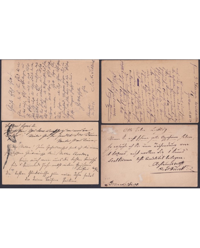 F-EX47777 GERMANY WURTTEMBERG POSTAL STATIONERY LOT OF 6 DIFFERENT.