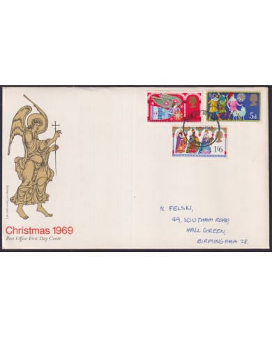 F-EX51225 UK ENGLAND FDC 1969 CHRISTMAS NAVIDAD NOEL.