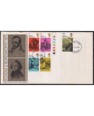 F-EX51226 UK ENGLAND FDC 1970 WRITTER CHARLES DICKENS & WORDSWORTH.
