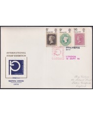 F-EX51230 UK ENGLAND FDC 1970 PHILATELIC EXPO PHILYMPIA LONDON RED CANCEL.