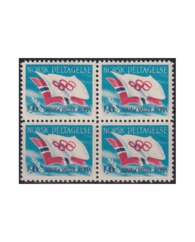 F-EX18066 NORWAY NORGE 1960 MNH OLYMPIC GAMES ROMA ITALY. BLOCK 4.