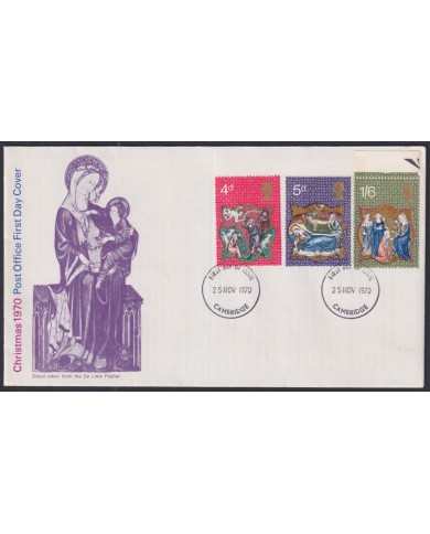 F-EX51232 UK ENGLAND FDC 1970 CHRISTMAS NAVIDAD NOEL MEDIEVAL MINITURE ART PAINTING.