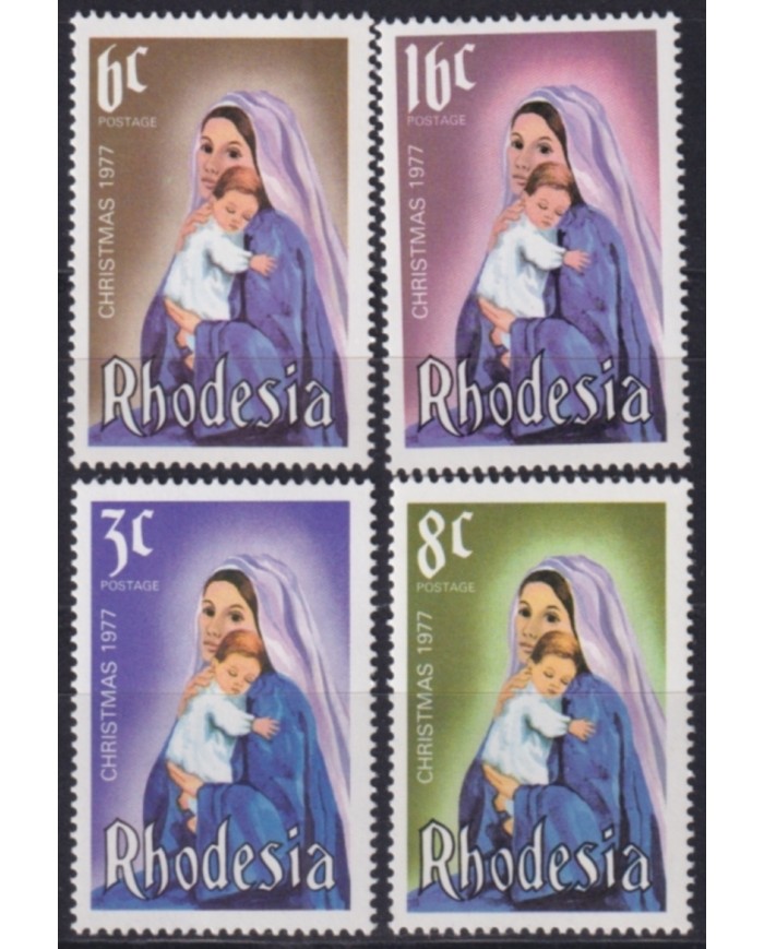 F-EX50156 RHODESIA MNH 1977 CHRISTMAS NAVIDAD MADONNA.