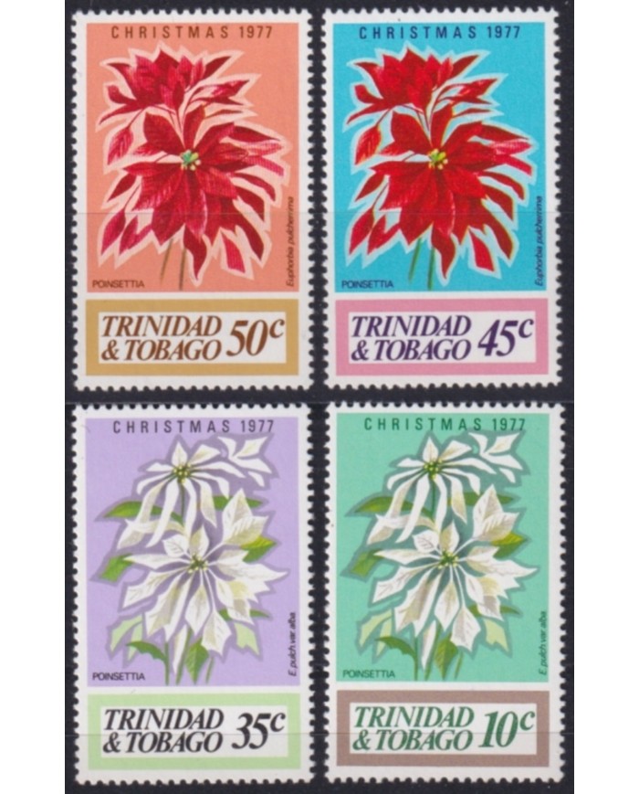 F-EX50157 TRINIDAD & TOBAGO MNH 1977 CHRISTMAS NAVIDAD FLOWER FLORES.