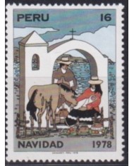 F-EX50585 PERU MNH 1978 CHRISTMAS NAVIDAD DRAWING RELIGION.