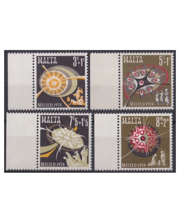 F-EX48362 MALTA MNH 1974 CHRISTMAS NAVIDAD MILLIED.