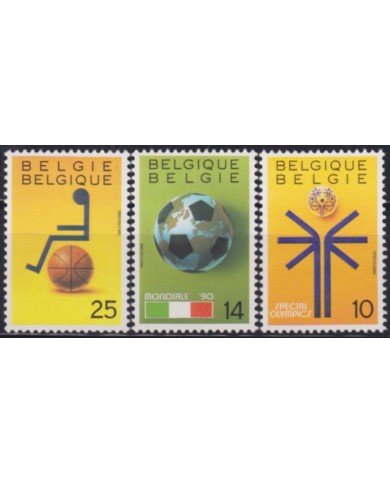 F-EX50174 BELGIUM BELGIQUE MNH 1990 PARALIMPIC GAMES OLYMPIC SOCCER WORLD CUP.