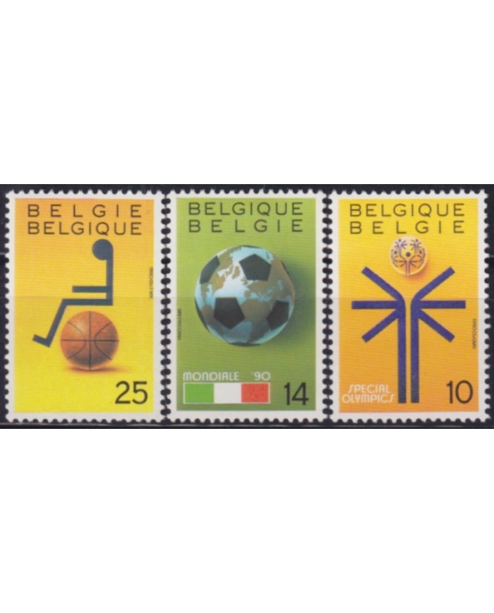 F-EX50174 BELGIUM BELGIQUE MNH 1990 PARALIMPIC GAMES OLYMPIC SOCCER WORLD CUP.