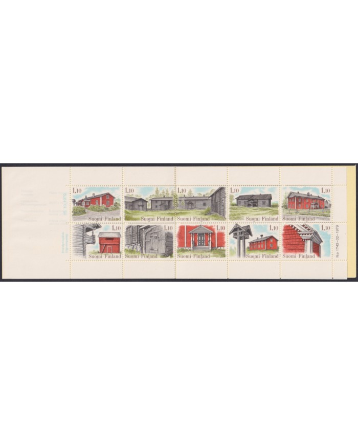 F-EX48392 FINLAND SUOMI MNH 1979 BOOKLED PEASANT ARCHITECTURE.