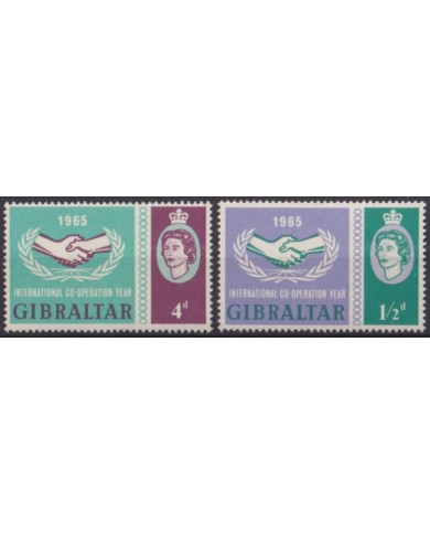 F-EX48366 GIBRALTAR MNH 1965 INTERNATIONAL CO-OPERATION YEAR.