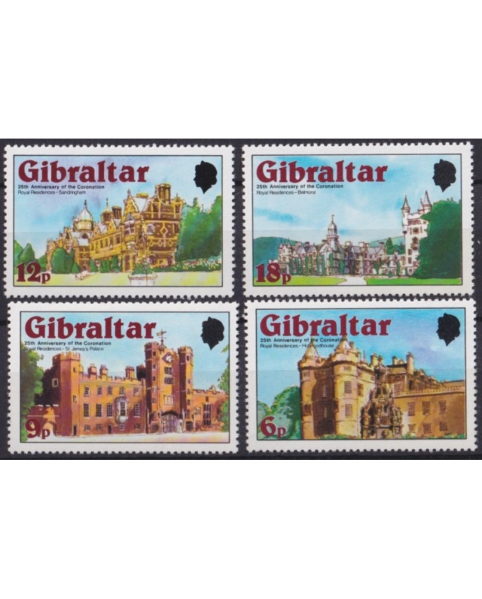 F-EX48368 GIBRALTAR MNH 1978 25th ANNIV CORONATION CASTLE ROYAL RESIDENCE.