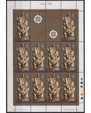 F-EX47962 MALTA MNH 1978 EUROPA ARCHITECTURE MONUMENT SHEET.