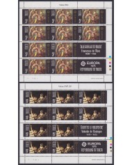 F-EX47964 MALTA MLH (BORDER) 1975 EUROPA ART PAINTING VALENTIN BOULOGNE SHEET.