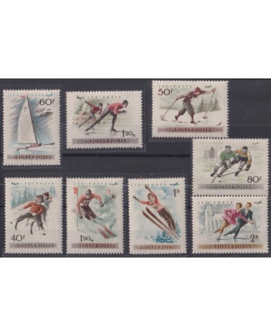 F-EX50612 HUNGARY MNH 1955 WINTER OLYMPIC GAMES SKI SKATING.