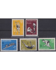 F-EX50616 ARGENTINA MNH 1959 SPORT ATHLETISM BOXING CANOES BASKET.