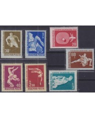 F-EX50617 HUNGARY MNH 1958 EUROPA TENNIS SWIMMING WATERPOLO.