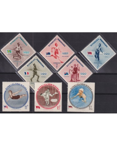 F-EX50476 DOMINICANA REP MH 1956 MELBOURNE OLYMPIC GAMES ATHLETISM POLO SKITING.