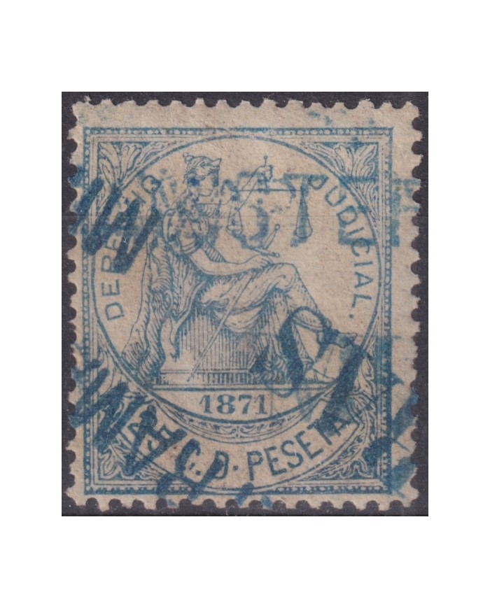 DER-230 PUERTO RICO REVENUE 1871 25c DERECHO JUDICIAL PROOF MUESTRA ULTRAMAR.